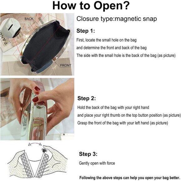 Shiny Silver Acrylic Clutch Purse - Irregular Shell Evening Handbag for Women - Picture 6 of 6